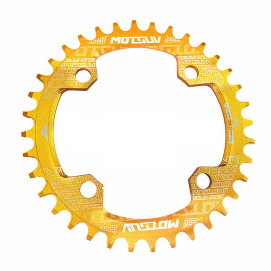 MOTSUV Narrow Wide Chainring MTB  Bicycle 104BCD Tooth Plate Parts(Yellow) - Bicycle Brake Parts by MOTSUV | Online Shopping South Africa | PMC Jewellery | Buy Now Pay Later Mobicred