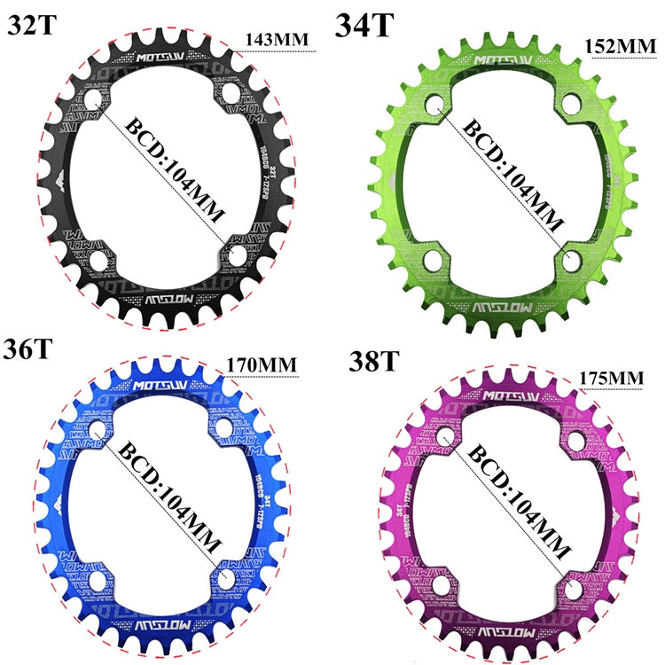 MOTSUV Narrow Wide Chainring MTB  Bicycle 104BCD Tooth Plate Parts(Blue) - free shipping - PMC TechLife - Order now!