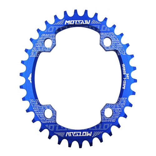 MOTSUV Narrow Wide Chainring MTB  Bicycle 104BCD Tooth Plate Parts(Blue) - Bicycle Brake Parts by MOTSUV | Online Shopping South Africa | PMC Jewellery | Buy Now Pay Later Mobicred