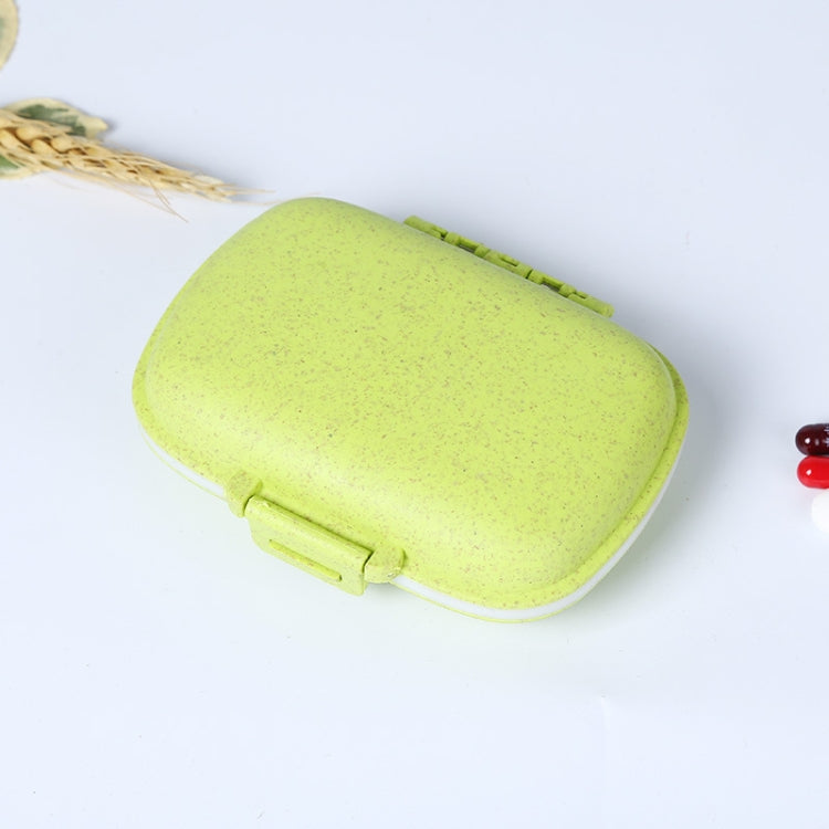 3 PCS 8-Grid Double-layer Portable Mini Straw Pill Storage Box(Wheat Green) - free shipping - PMC TechLife - Order now!