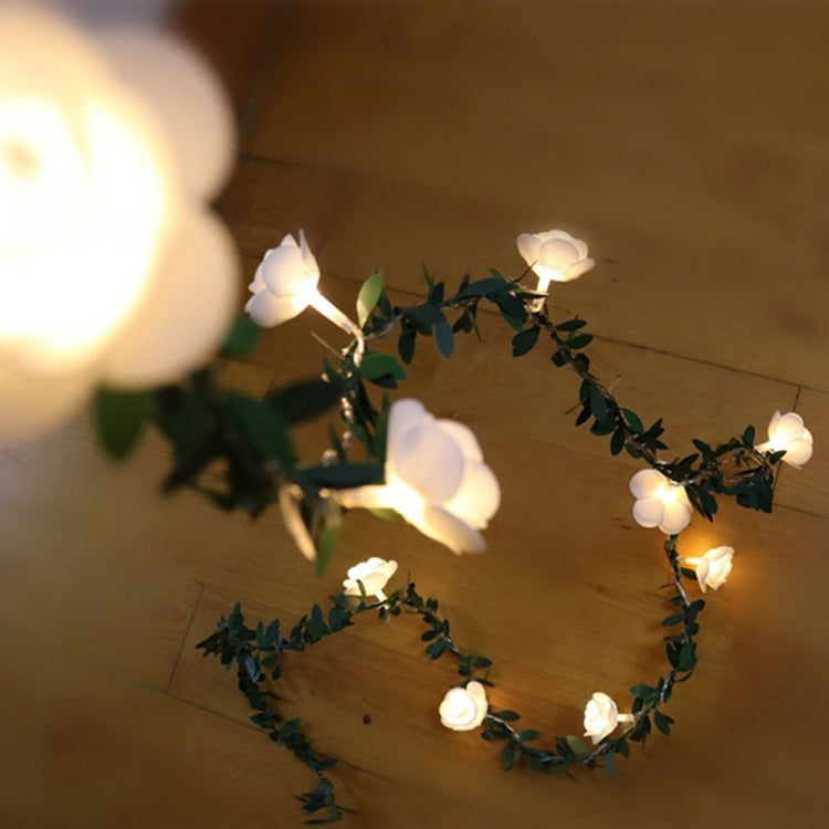 10m 100 LEDs Solar Simulation Green Leaf Rattan Rose Flower Vine LED Light String Garland Decoration - Holiday Lights by PMc TechLife | Online Shopping South Africa | PMc TechLife | Buy Now Pay Later Mobicred