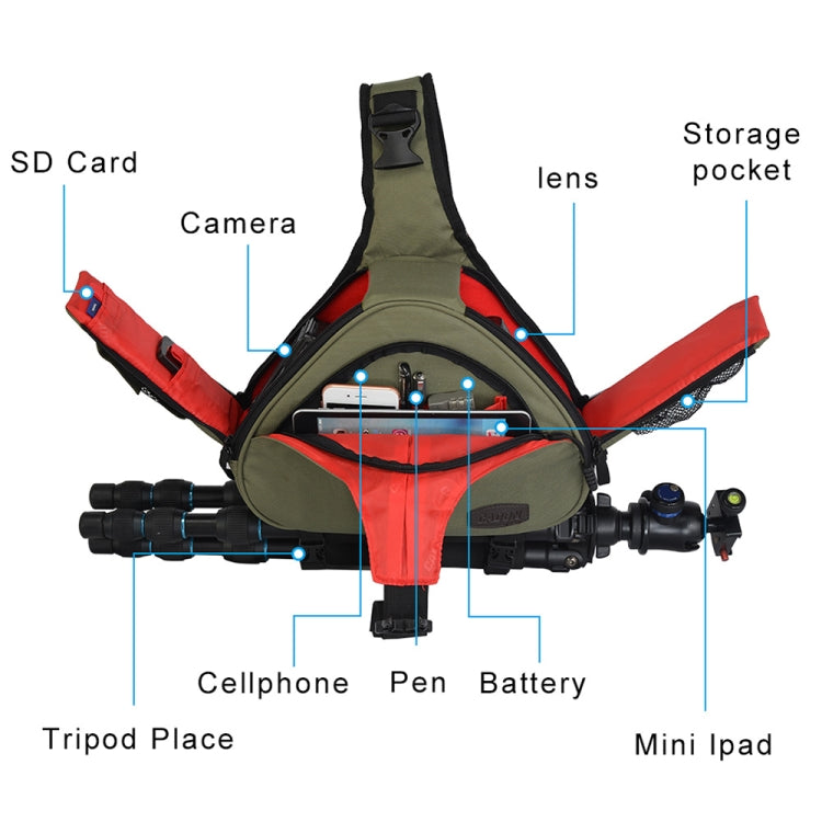 CADeN K1 DSLR Camera Shoulder Waterproof Bag with Rain Cover(Army Green) - free shipping - PMC TechLife - Order now!