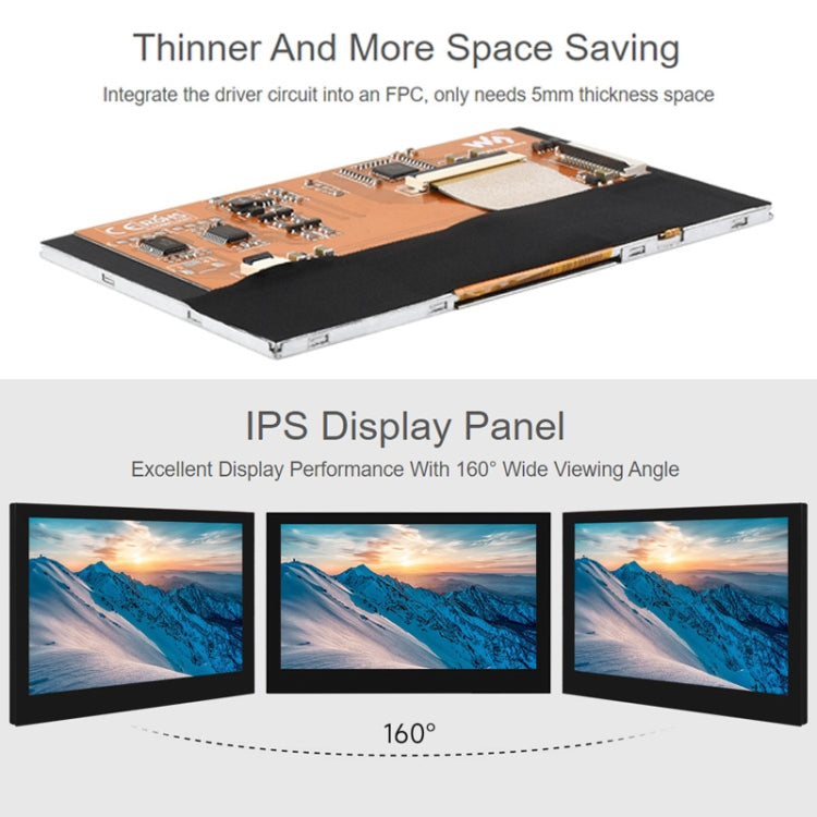 Waveshare 4.3 Inch DSI Display 800��480 Pixel IPS Display Panel, Style:Touch Display - LCD & LED Display Module by Waveshare | Online Shopping South Africa | PMC TechLife | Buy Now Pay Later Mobicred