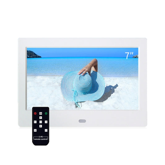 DPF-706-2.4G 7 inch Digital Photo Frame LED Wall Mounted Advertising Machine, Plug:EU Plug(White) - 1.5-7.0 inch by PMC Jewellery | Online Shopping South Africa | PMC Jewellery | Buy Now Pay Later Mobicred