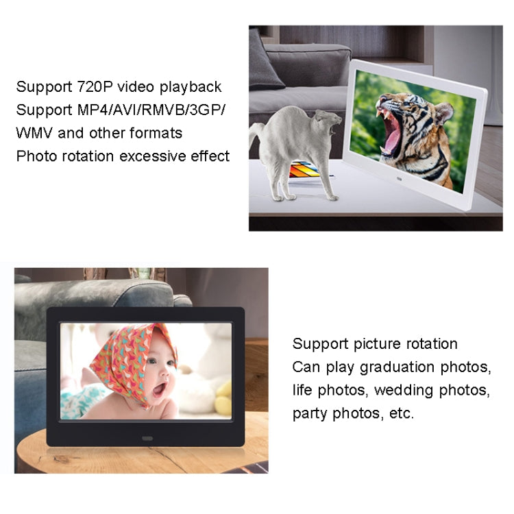 DPF-706 7 inch Digital Photo Frame LED Wall Mounted Advertising Machine, Plug:EU Plug(White) - free shipping - PMC TechLife - Order now!