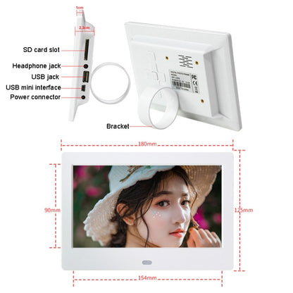 DPF-706 7 inch Digital Photo Frame LED Wall Mounted Advertising Machine, Plug:UK Plug(White) - 1.5-7.0 inch by PMC Jewellery | Online Shopping South Africa | PMC Jewellery | Buy Now Pay Later Mobicred