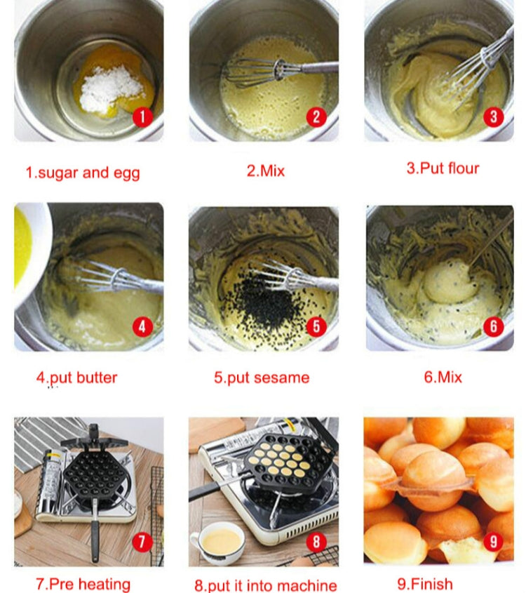 Household Non-stick Bakeware Mold QQ Egg Baking Tray(Black) - free shipping - PMC TechLife - Order now!