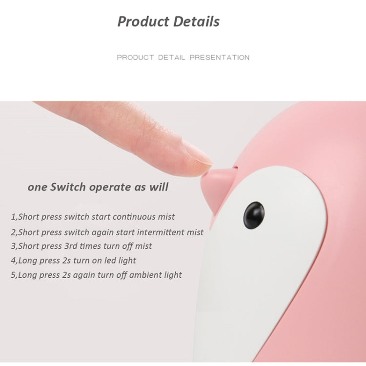 220ml Aroma Humidifier Cute Penguin USB Air Diffuser Home Office Car Mist Maker Air Purifier(Pink) - Air Purifiers & Accessories by PMC TechLife | Online Shopping South Africa | PMC TechLife | Buy Now Pay Later Mobicred