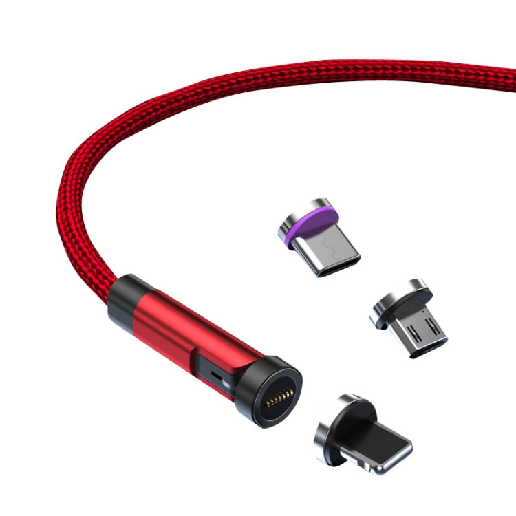 CC57 8 Pin + Type-C/USB-C + Micro USB Magnetic Interface Rotating Fast Charging Data Cable, Cbale Length: 1m(Red) - Charging Cable & Head by PMC Jewellery | Online Shopping South Africa | PMC Jewellery | Buy Now Pay Later Mobicred