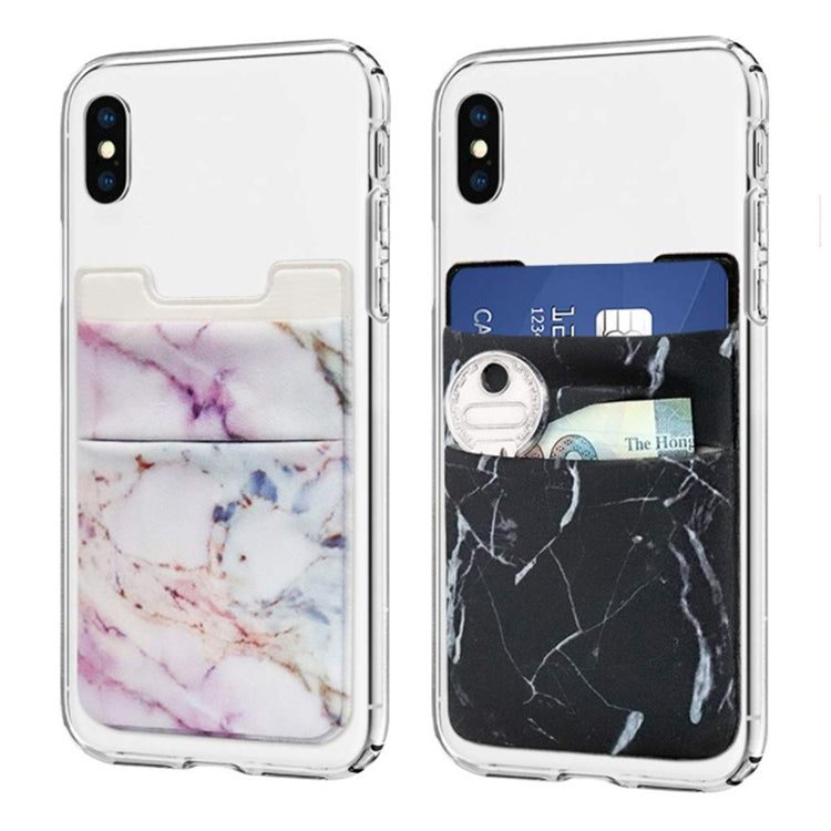 Marble Pattern Road Stretch Phone Back Plastic Card Holder Sticky Phone Clip(Red) - Card & Passport Bags by PMc TechLife | Online Shopping South Africa | PMc TechLife | Buy Now Pay Later Mobicred