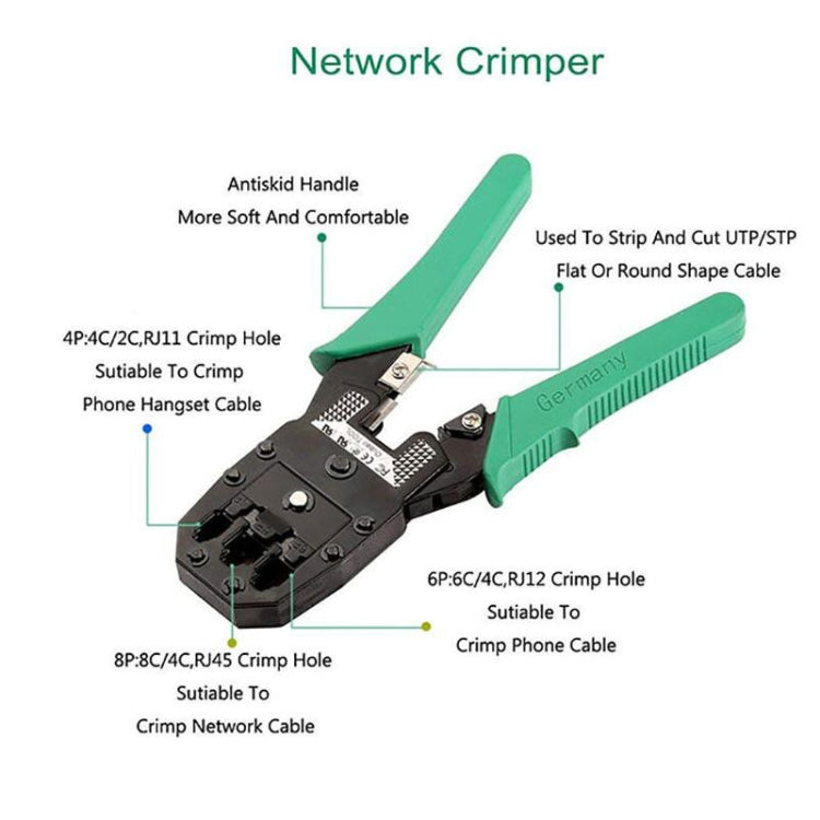 Three-purpose Network Cable Clamp Tester Hand Tool Set Home Network Repair Kit, Style:12 in 1 - Lan Cable and Tools by PMC Jewellery | Online Shopping South Africa | PMC Jewellery | Buy Now Pay Later Mobicred