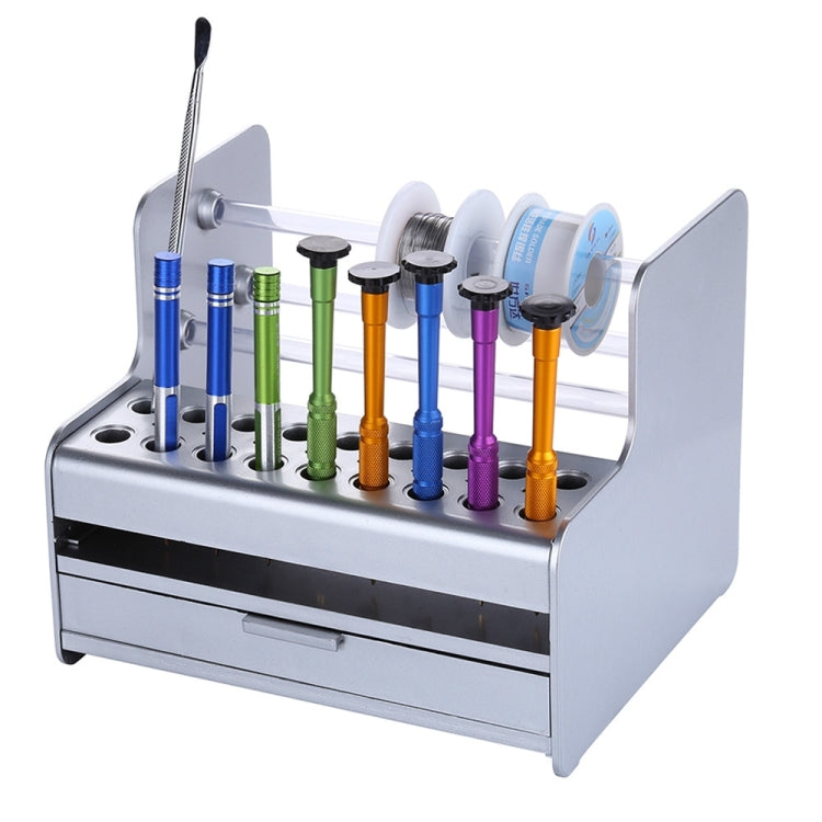 Multifunctional Mobile Phone Repair Tool Box Plastic Storage Box Screwdriver Tweezers Electronic Maintenance Tool Box(Silver) - Others by PMC TechLife | Online Shopping South Africa | PMC TechLife | Buy Now Pay Later Mobicred
