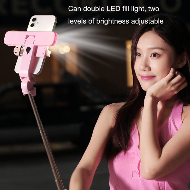 XT06S Live Beauty Bluetooth Tripod Selfie Stick(Pink) - Selfie Sticks by PMC TechLife | Online Shopping South Africa | PMC TechLife | Buy Now Pay Later Mobicred