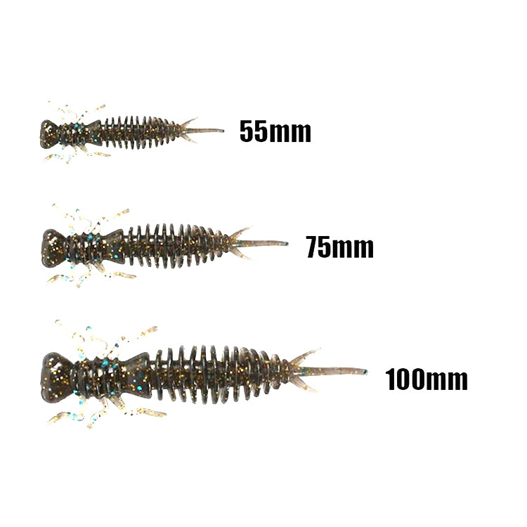 15 PCS 8-color Larvae Silicone Soft Bait Lure Bait, Size:75MM(Blue) - Fishing Lures by PMC Jewellery | Online Shopping South Africa | PMC Jewellery