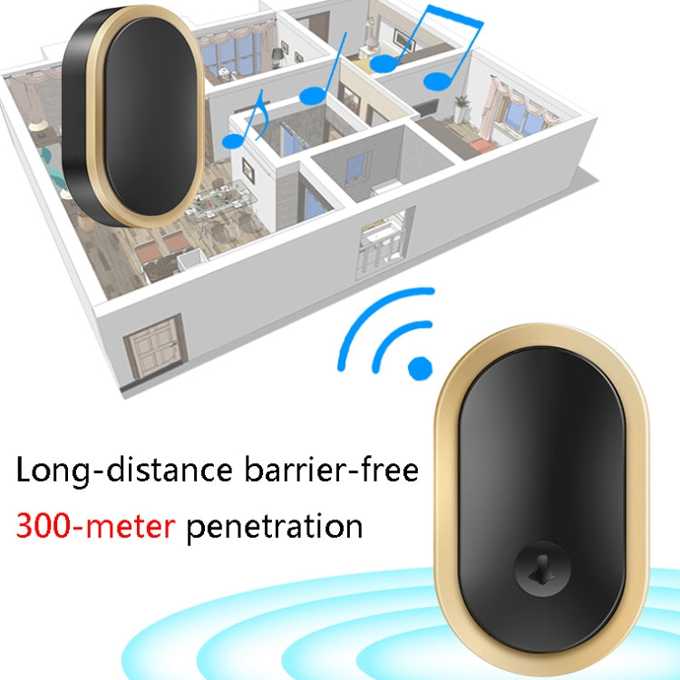 CACAZI A99 Home Smart Remote Control Doorbell Elderly Pager, Style:UK Plug(Golden) - Wireless Doorbell by CACAZI | Online Shopping South Africa | PMC TechLife