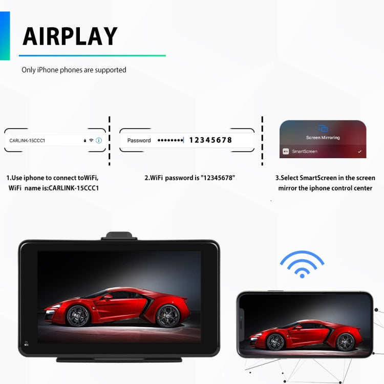 A3135 7 Inch HD Wired Smart Screen With Wireless CarPlay + Android Auto + Android With With 16G Memory Card - Car MP3 & MP4 & MP5 by PMC TechLife | Online Shopping South Africa | PMC TechLife | Buy Now Pay Later Mobicred
