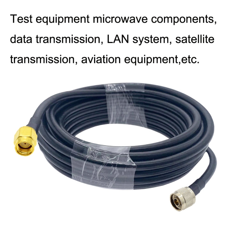 RP-SMA Male to N Male RG58 Coaxial Adapter Cable, Cable Length:10m - Connectors by PMC Jewellery | Online Shopping South Africa | PMC Jewellery | Buy Now Pay Later Mobicred