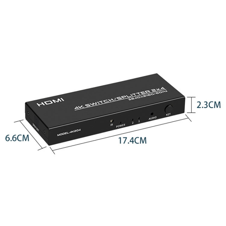 FJGEAR FJ-4K204 2 In 4 Out HD 4K Audio HDMI Switch Distributor, Plug Type:EU Plug - Splitter by FJGEAR | Online Shopping South Africa | PMC Jewellery | Buy Now Pay Later Mobicred