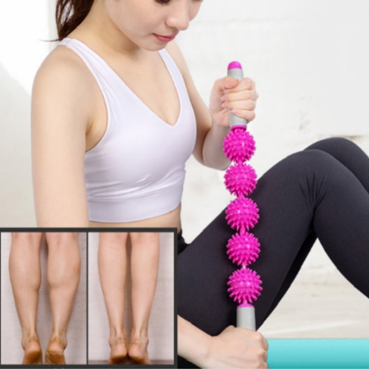 5 Ball Muscle Massage Relax Hedgehog Ball Yoga Stick Roller Stick(Purple) - Yoga Blocks by PMC Jewellery | Online Shopping South Africa | PMC Jewellery