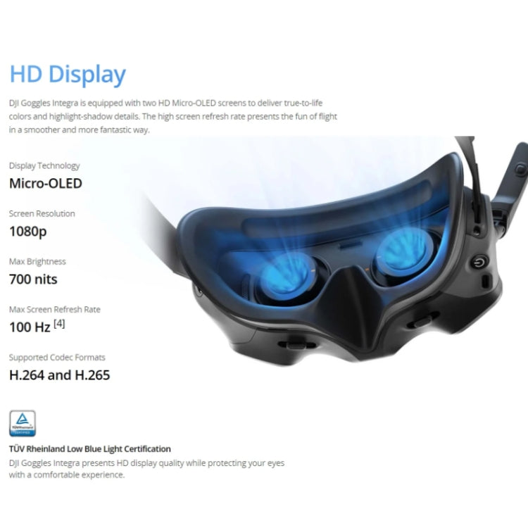 Original DJI Goggles Integra With Two 1080p Micro-OLED Screens Up to 100Hz Refresh Rate - Other Accessories by DJI | Online Shopping South Africa | PMC Jewellery | Buy Now Pay Later Mobicred