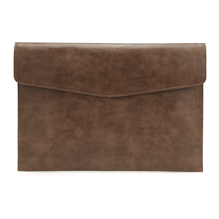 PU Leather Litchi Pattern Sleeve Case For 14 Inch Laptop, Style: Single Bag  (Dark Brown) - 14.1 inch by PMC Jewellery | Online Shopping South Africa | PMC Jewellery | Buy Now Pay Later Mobicred