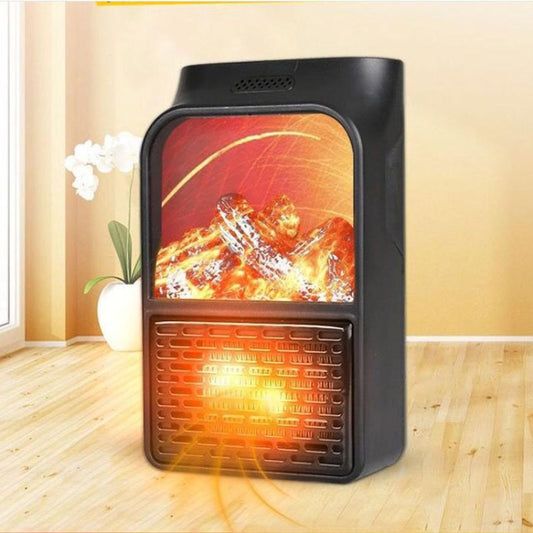 Flame Simulation Mini Portable Desktop Heater, Style:Without Remote Control, Plug Type:EU(Black) - Electric Heaters by PMC Jewellery | Online Shopping South Africa | PMC Jewellery | Buy Now Pay Later Mobicred