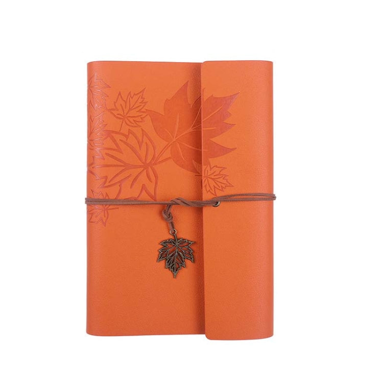 A6 PU Maple Retro Straps Handbook Loose-leaf Notebook(Orange) - free shipping - PMc TechLife - Order now!