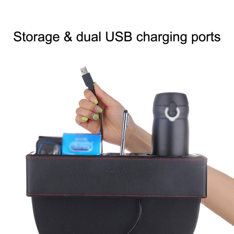 SUSISUN SNH010 Car Seat Gap Storage Box, Style:Positive Drive USB Charging(Black) - Stowing Tidying by SUSISUN | Online Shopping South Africa | PMC Jewellery | Buy Now Pay Later Mobicred