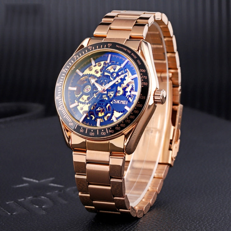 SKMEI 9194 Men Automatic Skeleton Mechanical Steel Band Watch (Silver) - free shipping - PMC TechLife - Order now!