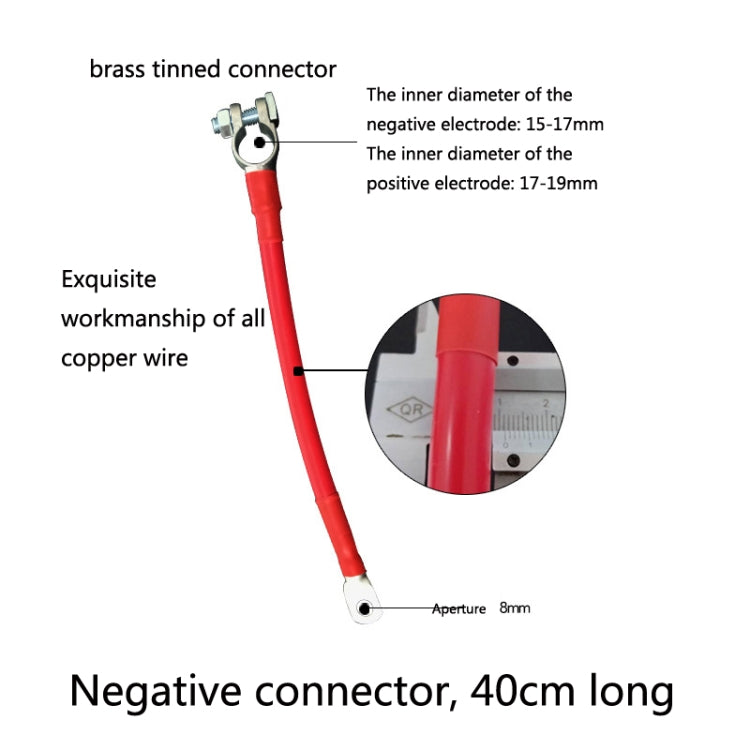 GSA-001 Car Ground Wire Battery Pile Head  Extension Cord Battery Connection Line 40cm(Negative) - Booster Cable & Clip by PMC Jewellery | Online Shopping South Africa | PMC Jewellery | Buy Now Pay Later Mobicred