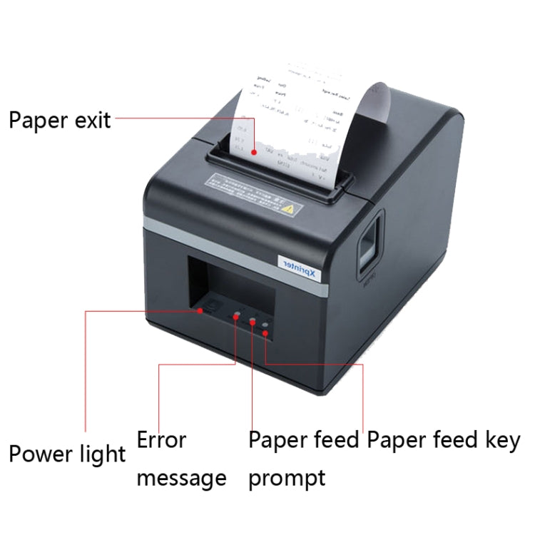 Xprinter XP-N160II Thermal Ticket Printing Machine Bluetooth Receipt Printer, Style:EU Plug(Gray) - free shipping - PMC Jewellery - Order now!
