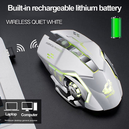 FREEDOM-WOLF X8 2400 DPI 6 Keys 2.4G Wireless Charging Silent Luminous Gaming Mechanical Mouse(Star Black) - Wireless Mice by PMC Jewellery | Online Shopping South Africa | PMC Jewellery | Buy Now Pay Later Mobicred