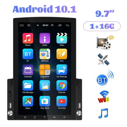 9.7 inch Vertical Screen HD 2.5D Glass Car MP5 Player Android Navigation All-in-one Machine, Specification:Standard+4 Lights Camera - Car MP3 & MP4 & MP5 by PMC Jewellery | Online Shopping South Africa | PMC Jewellery | Buy Now Pay Later Mobicred