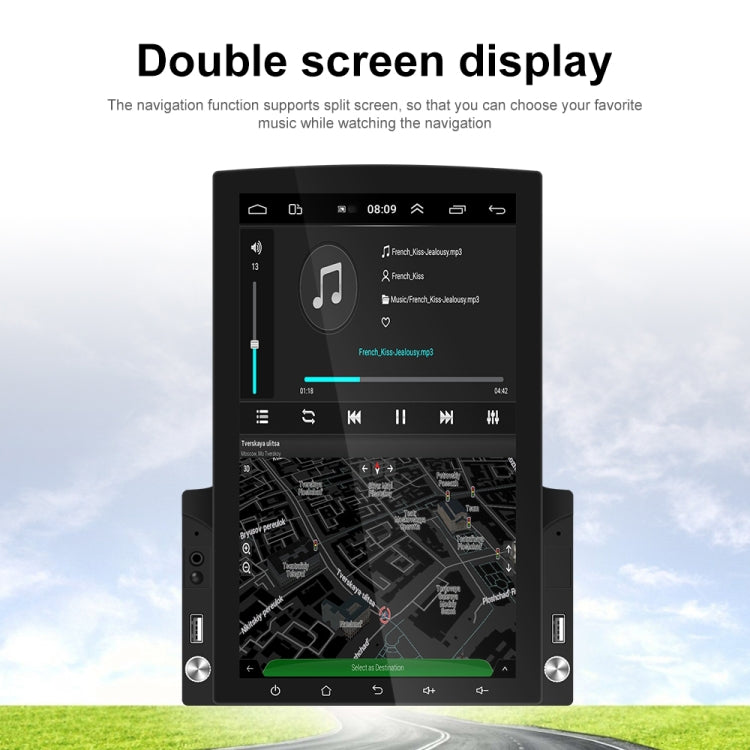 9.7 inch Vertical Screen HD 2.5D Glass Car MP5 Player Android Navigation All-in-one Machine, Specification:Standard+4 Lights Camera - Car MP3 & MP4 & MP5 by PMC TechLife | Online Shopping South Africa | PMC TechLife | Buy Now Pay Later Mobicred