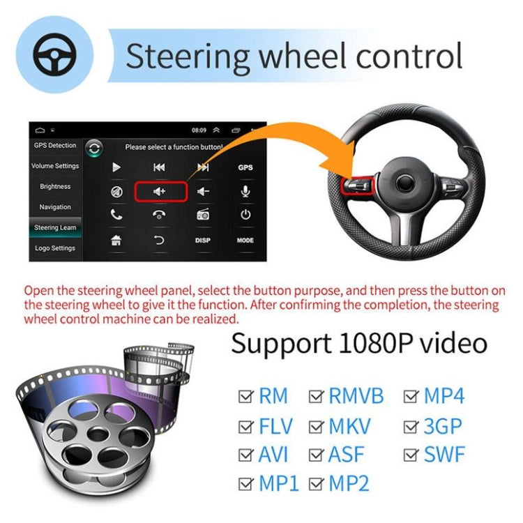 Universal Machine Android Smart Navigation Car Navigation DVD Reversing Video Integrated Machine, Size:9inch 1+16G, Specification:Standard - Car DVD by PMC Jewellery | Online Shopping South Africa | PMC Jewellery | Buy Now Pay Later Mobicred