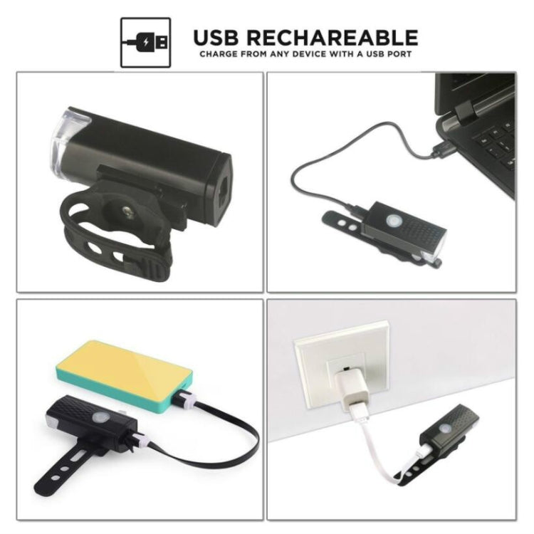 Bicycle USB Charging Headlight Lighting Cycling Equipment, Color:White 2255 Light - Headlights by PMC TechLife | Online Shopping South Africa | PMC TechLife | Buy Now Pay Later Mobicred