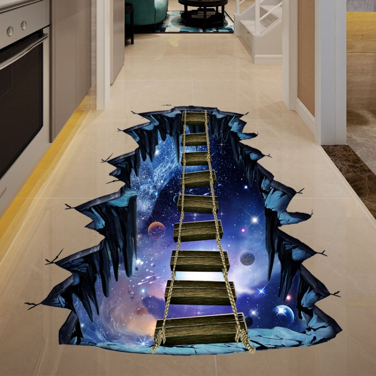 3D Wall Stickers Universe Planet Single-plank Bridge Floor Stickers(FX82002) - Painting & Calligraphy by PMC Jewellery | Online Shopping South Africa | PMC Jewellery