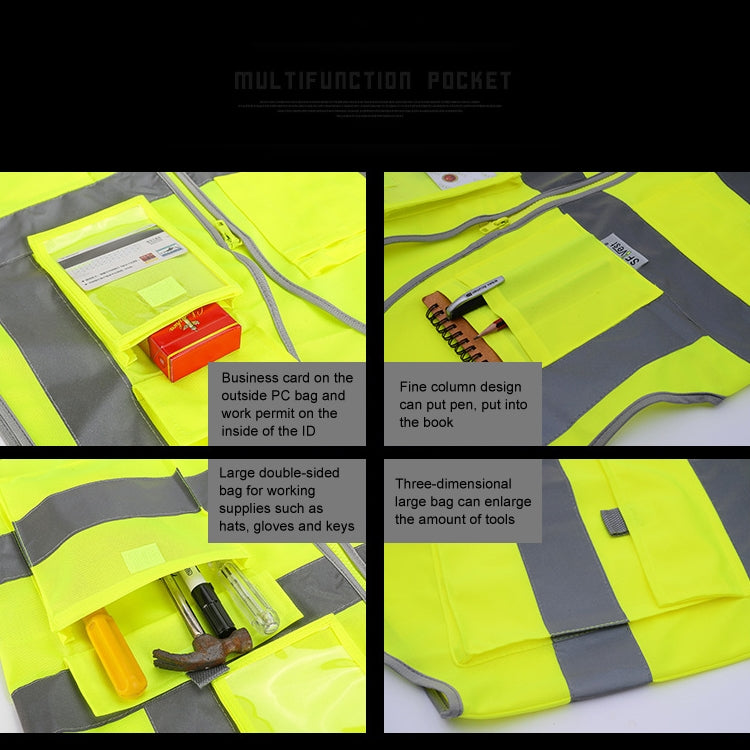 Multi-pockets Safety Vest Reflective Workwear Clothing, Size:L-Chest 118cm(Black) - Reflective Safety Clothing by PMC Jewellery | Online Shopping South Africa | PMC Jewellery | Buy Now Pay Later Mobicred