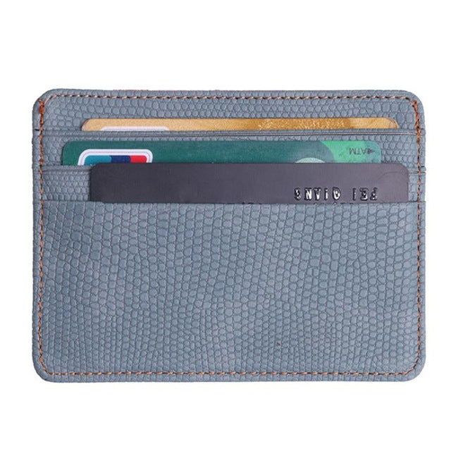 Lizard Pattern PU Leather Bank Card Set Card Package(Gray) - Card & Passport Bags by PMC TechLife | Online Shopping South Africa | PMC TechLife | Buy Now Pay Later Mobicred