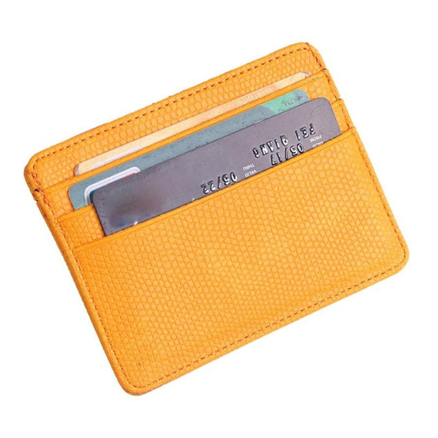 Lizard Pattern PU Leather Bank Card Set Card Package(Yellow) - Card & Passport Bags by PMC TechLife | Online Shopping South Africa | PMC TechLife | Buy Now Pay Later Mobicred