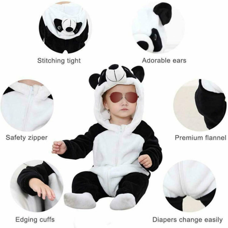 Babies Cartoon Animal Shape Flannel Jumpsuit Romper, Size:90CM(Panda) - Baby Clothing by PMC Jewellery | Online Shopping South Africa | PMC Jewellery | Buy Now Pay Later Mobicred