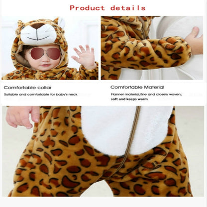 Babies Cartoon Animal Shape Flannel Jumpsuit Romper, Size:90CM(Snow leopard) - Baby Clothing by PMC Jewellery | Online Shopping South Africa | PMC Jewellery | Buy Now Pay Later Mobicred