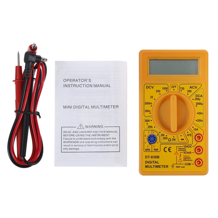 DT-830B Handheld Digital Multimeter Ammeter Voltmeter Digital Display Universal Tester Meter(Yellow) - Voltage Detector by PMC Jewellery | Online Shopping South Africa | PMC Jewellery | Buy Now Pay Later Mobicred