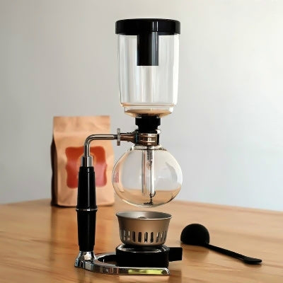 Classic Siphon Coffee Pot Black Handle Glass Syphon Pot for 5 People, Size:37.5x11.3cm(Black) - Coffee Tools by PMC Jewellery | Online Shopping South Africa | PMC Jewellery | Buy Now Pay Later Mobicred