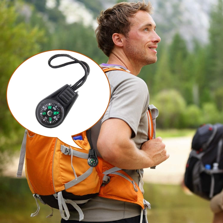 10 PCS Key Chain Mini Compass Gear Outdoor Camping Hiking Navigator Utility Gear Survival Pocket Compass Tool(Black) - Hiking Meter by PMC TechLife | Online Shopping South Africa | PMC TechLife | Buy Now Pay Later Mobicred