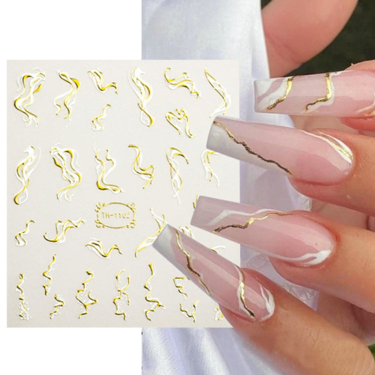 TH-1112 10pcs Frosted Transparent Back Adhesive Bronzing Smudged Nail Art Sticker - Nail Stickers by PMC Jewellery | Online Shopping South Africa | PMC Jewellery | Buy Now Pay Later Mobicred