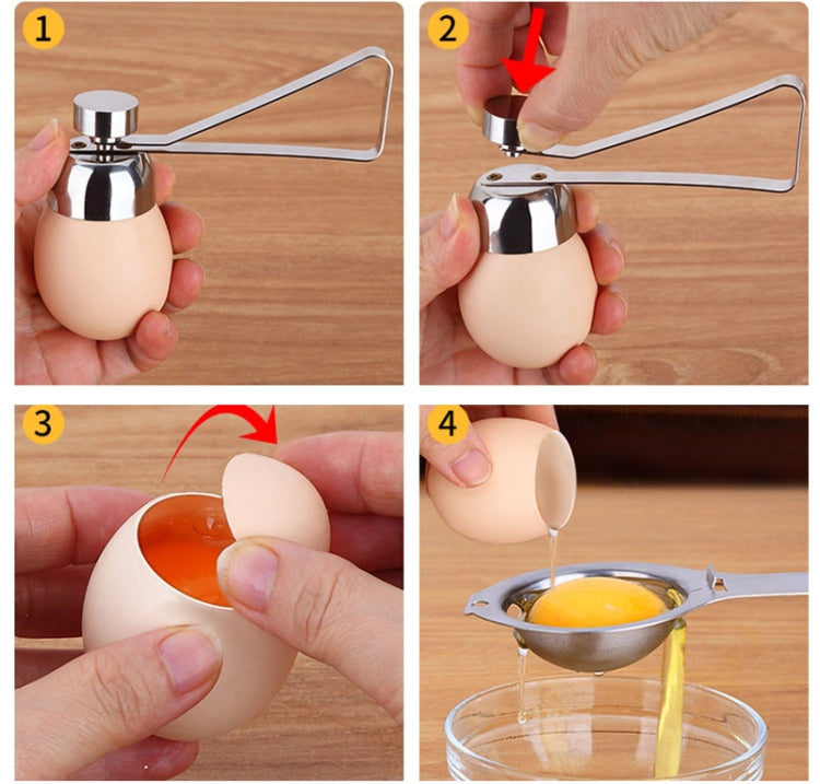 Metal Egg Scissors Egg Topper Cutter Shell Opener Stainless Steel Boiled Raw Egg Creative Kitchen Tools(Silver) - Scissors by PMC Jewellery | Online Shopping South Africa | PMC Jewellery