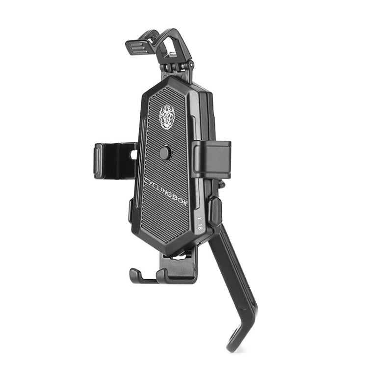 Bicycle Mobile Phone Holder Can Rotate And Adjust Fixed Aluminum Alloy Bracket Automatic Grab Bracket, Style:Rearview Mirror Installation(Black) - Holders by PMC Jewellery | Online Shopping South Africa | PMC Jewellery | Buy Now Pay Later Mobicred