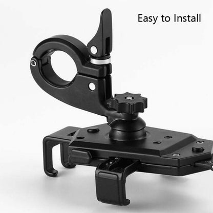 Bicycle Mobile Phone Holder Can Rotate And Adjust Fixed Aluminum Alloy Bracket Automatic Grab Bracket, Style:Rearview Mirror Installation(Black) - Holders by PMC Jewellery | Online Shopping South Africa | PMC Jewellery | Buy Now Pay Later Mobicred