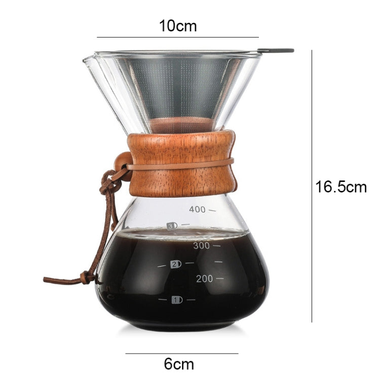 Hand Coffee Pot High Temperature Resistant 400ml Glass Coffee Pot, Style:Pot With Strainer - free shipping - PMC TechLife - Order now!